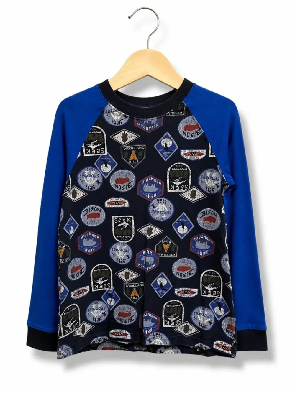 Gymboree Boy's Long Sleeve Blue Print Pullover Shirt Size 7‎ Snowflake Fun Top